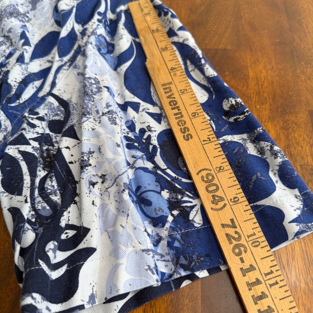 Jos. A.‎ Bank Mens Large 100% Silk Blue Floral Tropical Hibiscus Hawaiian Shirt - Picture 6 of 7